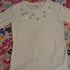 A White Floral Long Sleeve Shirt